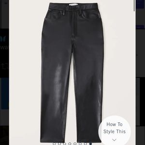 Abercrombie vegan leather curve ankle straight